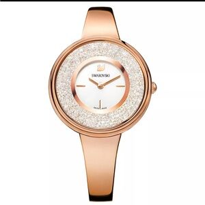 Swarovski Crystalline Pure Watch, Metal bracelet, White, Rose gold-tone -5269250